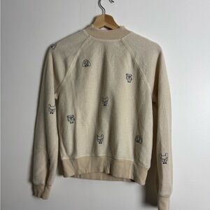 Anthropologie Sweatshirt with Dog Embroidery size XS